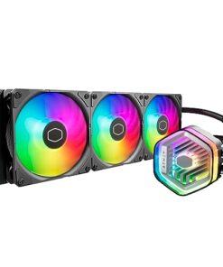 Cooler Master MasterLiquid Atmos 360 Black CPU Liquid Cooler - AIO Water Cooling System, Dual Chamber Pump, Pre-Installed Sickleflow 120 Edge Fans, Addressable Gen 2 RGB, LGA1700 & AM5 Brackets