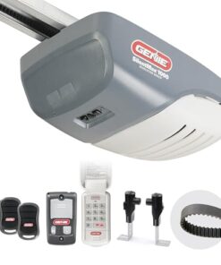 Genie SilentMax 1000 Garage Door Opener - Ultra-Quiet Belt Drive - Includes two 3-Button Pre-Programmed Remotes, Wall Console, Wireless Keypad, Safe T-Beams - Model 3042-TKH, 140V DC Motor