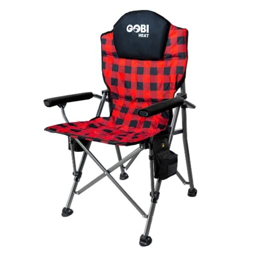 Terrain Heated Camping Chair - 9 hrs of Heat | with Battery & Charging Cable | 3 Heat Settings (Plaid) - Image 2