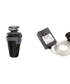 Moen Chef Series 1 HP Continuous Feed Lighted Garbage Disposal & Waste King Garbage Disposal Air Switch Base and Control Unit - ARC-4200,Black