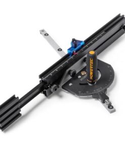 POWERTEC Precision Miter Gauge System for Table Saw Kit w/Telescoping Fence | 11 Preset Angle Stops, Extension Fence with Scale and Flip Stop (71766)