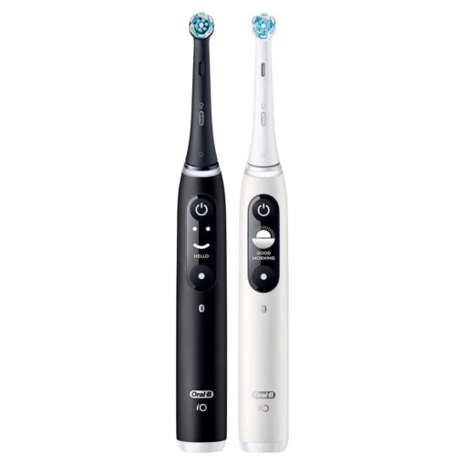 Oral-B iO Ultimate Clean Rechargeable Battery Powered Toothbrush 2-Set Incl. 2 Handles, 2 Chargers, 4 Brush Heads, 2 Travel Cases & Bluetooth (Black + White) - Image 7