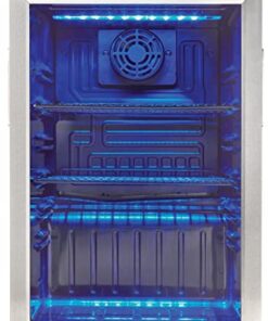 Danby DBC026A1BSSDB 95 Can Beverage Center, 2.6 Cu.Ft Refrigerator for Basement, Dining, Living Room, Drink Cooler Perfect for Beer, Pop, Water, Black/Stainless-Steel