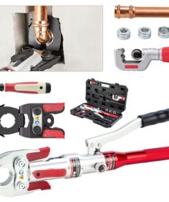 IBOSAD Hydraulic Copper Pipe Tube Fittings Crimper with Muliti-directional Jaw with 1/2,3/4,1" Die for Copper Pipe