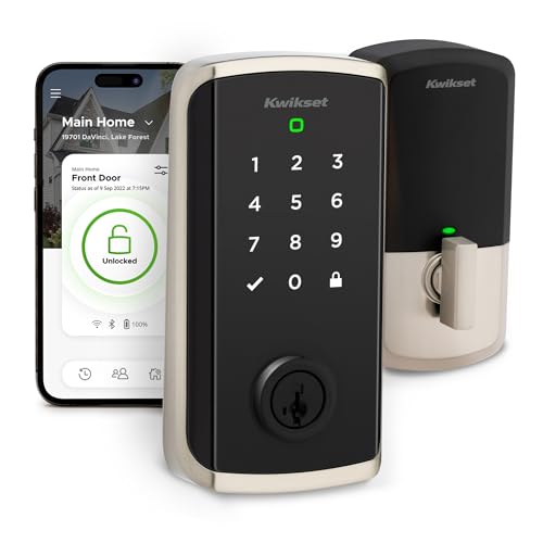 Kwikset Halo Select Smart Lock Keyless Entry Door Lock Wi-Fi and Matter Enabled Deadbolt No Hub Needed, Geofence Auto-Unlock, Grade AAA Certified, Easy Install, Satin Nickel Lifetime Finish Warranty