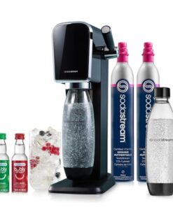 SodaStream - ART Sparkling Water Maker | VALUE BUNDLE | CQC CO2 system | Includes 2x CO2 Cylinders, 2x 32 Fl Oz Dishwasher Safe Bottles, 2x Bubly Flavor Drops | Combine with Pepsi Flavors | Black