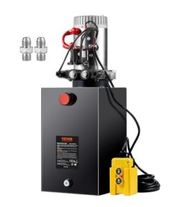 VEVOR 15 Quart Power Unit Double Acting, 0.91 GPM Flow Rate, 3200 PSI Max Relief Pressure,DC 12V Hydraulic Pump for Dump Trailer Car Lifting