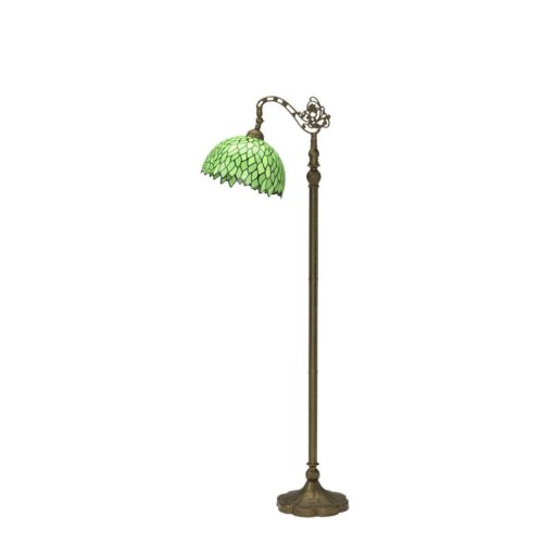 WERFACTORY Tiffany Lamp Floor Green Wisteria Stained Glass Arched Lamp 12X18X64 Inches Gooseneck Adjustable Corner Standing Reading Light Decor Bedroom Living Room S523 Series - Image 8