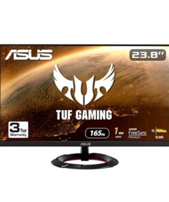 ASUS TUF Gaming 23.8” 1080P Monitor (VG249Q1R) - Full HD, IPS, 165Hz (Supports 144Hz), 1ms, Extreme Low Motion Blur, Speaker, FreeSync™ Premium, Shadow Boost, VESA Mountable, DisplayPort, HDMI,BLACK