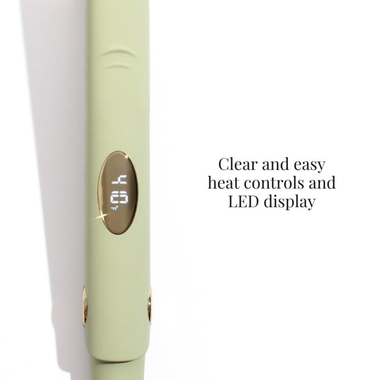 Edrée The Aurélie 5” Extra Long Hair Straightener Iron – Titanium Hair Straightening Iron with LED Display, 330°F to 450°F Heat Control, 360 Swivel Cord, Dual Voltage (Sage) - Image 8