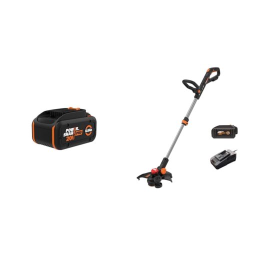 WORX 20V Power Share PRO 8.0AH Battery & Nitro 20V 13" 3-in-1 Cordless String Trimmer Edger Mini-Mower with Brushless Motor