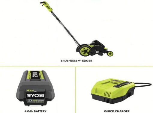 RYOBI - 40V HP Brushless 9 in. Cordless Edger with 4.0 Ah Battery and Charger - RY40760VNM - Image 8