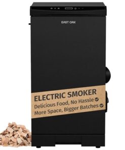 EAST OAK 30-inch Electric Smoker, Outdoor Smoker with Convenient Side Wood Chip Loader, 725 Sq Inches of Cooking, Digital Control and 4 Removable Racks for Outdoor Kitchen, BBQ, Backyard, Black