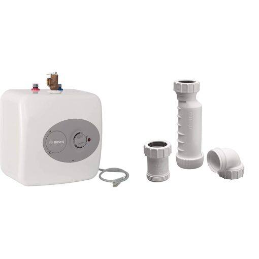 Bosch Electric Mini-Tank Water Heater Tronic 3000 T 2.5-Gallon (ES2.5) - Eliminate Time for Hot Water - Shelf, Wall or Floor Mounted & Wavin BV1B/UB HepvO Sanitary Waste Valve - 1-1/2"