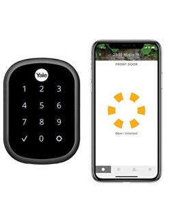 Yale Assure SL Deadbolt Smart Lock, Black Suede Keyless Entry Door Lock with Wi-Fi Connected Touchscreen for Front or Back Door, ‎YRD256-CBA-BSP