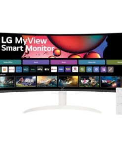 LG 34SR60QC-W 34-inch QHD (3440x1440) Curved Smart Monitor with Streaming, UltraWide Screen, webOS, HDR10, 100Hz, Built-in Speaker, AirPlay2, Screen Share, Bluetooth, ThinQ App, White