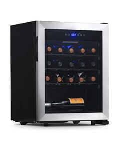 NewAir 23 Bottle Wine Fridge, Freestanding or Built-In Refrigerator, Stainless Steel Cooler, UV Protected Glass Door with Recessed Handle, Compressor Cooling