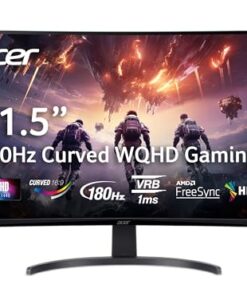 acer Nitro 31.5" WQHD 2560 x 1440 1500R Curved Gaming Monitor | AMD FreeSync | Up to 180Hz Refresh | 1ms (VRB) | Tilt | 1 x Display Port 1.4 & 2 x HDMI 2.0 | EDA323QU S3bmiiphx