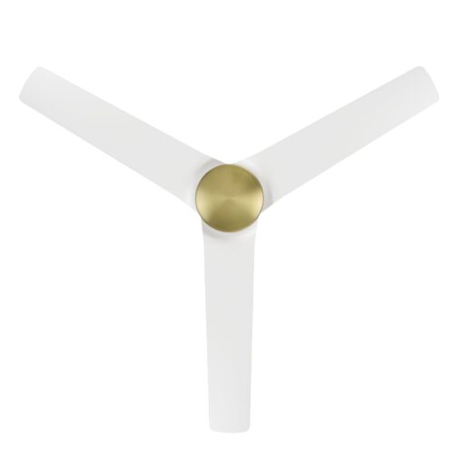 WAC Lighting Mocha Indoor and Outdoor 3-Blade Smart Home Ceiling Fan 54in Soft Brass Matte White with Remote Control works with Alexa and iOS or Android App - Image 4