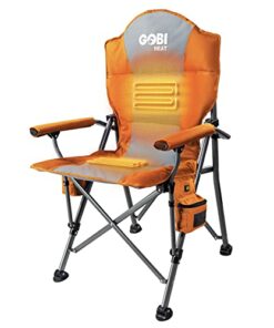 Gobi Heat - Terrain Portable Heated Camping Chair - Outdoor Folding Chair with Heated Filling - Winter Camping Essential - 3 Heat Settings (Sunrise)