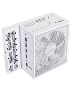 Lian Li Edge Series-1300W Full Modular Power Supply-80 Plus Platinum-ATX 3.0, 3.1-PCIE 5.1-L-Shape Design for Dual Chamber Case-120mm FDB Fan-Supports up to 4X USB Devices-White (EG1300WE.US)