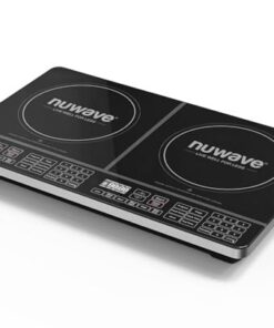 Nuwave PIC Double, Portable, Powerful 1800W with 2 Large 8” Heating Coils, Independent Controls, 94 Temp Settings from 100°F to 575°F in 5°F Increments, 11.5” Shatter-Proof Ceramic Glass Surface