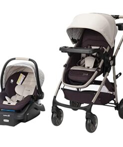 Safety 1st Deluxe Grow and Go Travel System Stroller and Car Seat Combo, 8-in-1 Travel System, Weight Capacity 4-30 lbs, Dunes Edge