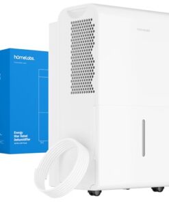 hOmeLabs 4500 Sq. Ft. WiFi-Enabled Dehumidifier with Pump - Superior Moisture Removal & Humidity Control for Large Rooms, Offices and Basements - 50 Pint (Previously 70 Pint)