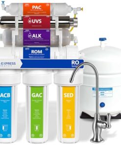 Express Water Reverse Osmosis Alkaline Ultraviolet Water Filtration System – 100 GPD (Deluxe Chrome Faucet)