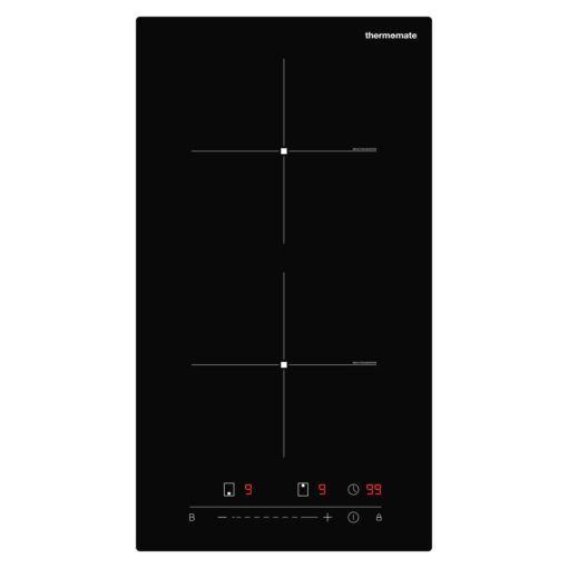 ThermoMate 12 Inch Induction Cooktop, 3500W 2 Boost Burner Built in Induction Stove Top, Electric Cooktop with 9 Heating Level, Timer & Child Safety Lock, Touch Control, 240V