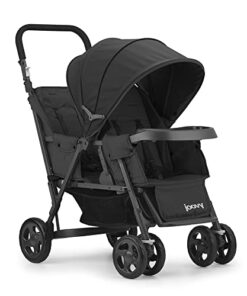 Joovy Caboose Too Sit and Stand Double Stroller Featuring Universal Car Seat Adapter, 3-Way Reclining Seats, Option to Use Rear Seat, Bench Seat, or Standing Platform (Black)