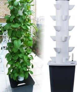 YANDDEA Hydroponics Growing System 30-Plant Sites Vertical Garden Planter Indoor Smart Garden Kit with Pump and Movable Water Tank Vegetable Plant Tower Gifts for Gardening Lover