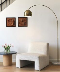 Brightech Olivia Floor Lamp, Arc Lamp for Living Rooms, Standing Lamp with LED Light Bulbs for Bedroom Reading, Great Living Room Décor, Tall Lamp for Offices – Brass/Gold