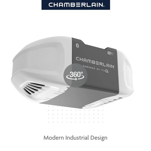 CHAMBERLAIN B2401 Smart Quiet Belt Drive Garage Door Opener, Gray - Image 5
