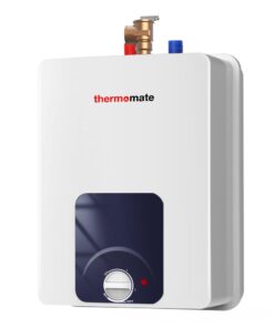 thermomate Mini Tank Water Heater Electric, ES250B 2.5 Gallon Point of Use Under Sink Water Heater, 120V Corded Wall or Floor Mounted, UL Listed