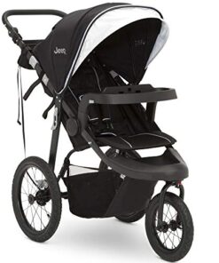 Jeep Hydro Sport Plus Jogger by Delta Children, Includes Car Seat Adapter, Black, Neoprene, Leather