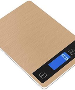 ZOCWJK Electronic Scales Digital Kitchen Weighing Scales - Waterproof Slim Colourful Design Electronic Cooking Appliance Scales(Gold-5kg/1g