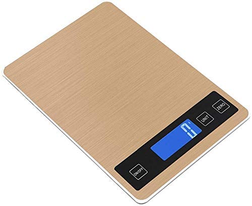 ZOCWJK Electronic Scales Digital Kitchen Weighing Scales - Waterproof Slim Colourful Design Electronic Cooking Appliance Scales(Gold-5kg/1g