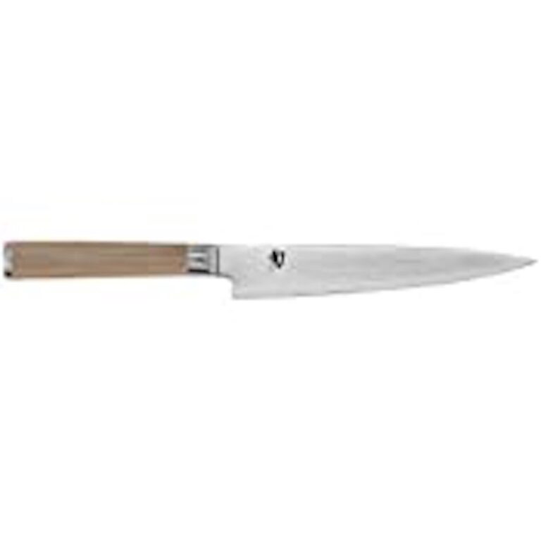 Shun Classic Blonde 5 Piece Starter Block Set, Includes 8" Chef, 3.5" Paring & 6" Utility Knives, Handcrafted Japanese Knife Block Set, Damascus Stainless Steel Cladding, Pakkawood Handle - Image 3