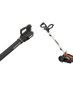 WORX 20V Turbine Cordless Two-Speed Leaf Blower Power Share - WG547 (Battery & Charger Included) & WG896 12 Amp 7.5" Electric Lawn Edger & Trencher