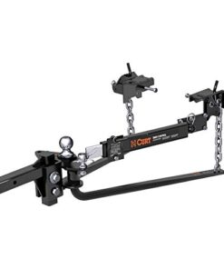 CURT 17062 Round Bar Weight Distribution Hitch with Integrated Lubrication and Sway Control, Up to 10K, 2-in Shank, 2-5/16-Inch Ball, Black