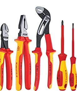 Knipex 989830US 10 -Piece 1000V Insulated Pliers, Cutters, and Screwdriver Industrial Tool Set