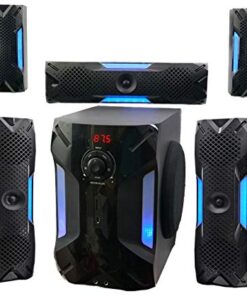 Rockville HTS56 1000W 5.1 Channel Home Theater System with 8" Subwoofer, Bluetooth, USB, Includes Remote, LED Light Effects - Perfect for Movies, Music, Karaoke