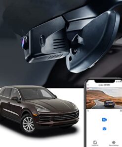 Fitcamx 4K Dash Cam Suitable for Porsche Macan 95B Panamera 970 Cayenne 958 92A E2 (Model B), OEM Factory Look, 2160P UHD Video, Built-in WiFi & APP, Loop Recording, G-Sensor, Easy to Use, 64GB Card