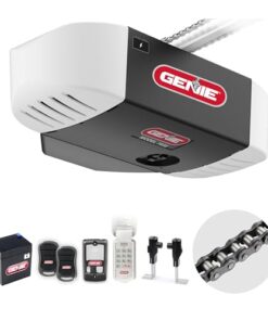 Genie Chain Drive 750 3/4 HPc Garage Door Opener w/Battery Backup - Heavy Duty - Operate your garage door when the primary power is out - Wireless Keypad Included, Model 7035-TKV,BLACK
