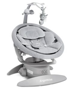 Angelbliss 3 in 1 Baby Swing with Motion Detection, Portable Baby Swings for Infants with Removable Rocker & Stationary Seat, Bluetooth Enabled with 3 Unique Motions (Grey)