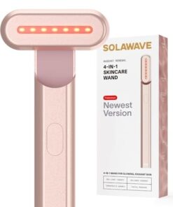 Solawave 4-in-1 Red Light Therapy Facial Wand | Anti-Aging Red Light Therapy for Face and Neck | Galvanic Microcurrent Gua Sha Facial Massager | Wrinkle Reduction | Solawave Original | Rose Gold