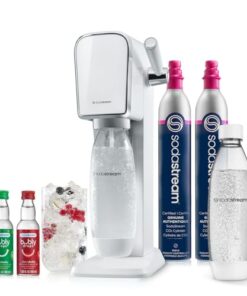 SodaStream - ART Sparkling Water Maker | VALUE BUNDLE | CQC CO2 system | Includes 2x CO2 Cylinders, 2x 32 Fl Oz Dishwasher Safe Bottles, 2x Bubly Flavor Drops | Combine with Pepsi Flavors | White