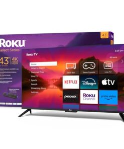 Roku Smart TV – 43-Inch Select Series 4K HDR RokuTV with Roku Enhanced Voice Remote, Brilliant 4K Picture, Automatic Brightness, & Seamless Streaming – Live Local News, Sports, Family Entertainment