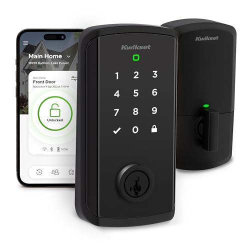 Kwikset Halo Select Smart Lock Keyless Entry Door Lock Wi-Fi and Matter Enabled Deadbolt No Hub Needed, Geofence Auto-Unlock, Grade AAA Certified, Easy Install, Matte Black Lifetime Finish Warranty
